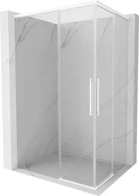 Image de Mexen Rox Duo cabine de douche coulissante 110 x 90 cm, transparent, blanc - 8C2D-110-090-20-00