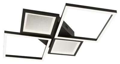 Produktbild von LED-Deckenleuchte - 80 x 55 cm - Schwarz - Weiß - Eisen - Kunststoff - dimmbar