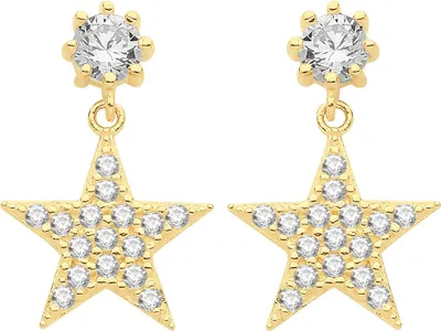 Produktbild von Schöne 9 Karat (375) Gold Damen - Paar Ohrringe mit Zirkonia - 14mm*9mm; TRS26433