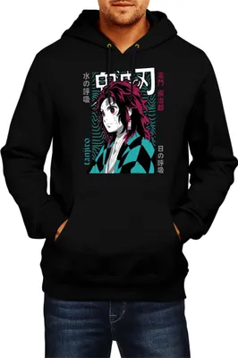 Immagine prodotto di Felpa con cappuccio da uomo Demon Anime Slayer Tanjiro Kamado 008, Man S , Noir