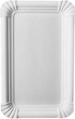 Produktbild von Teller, Pappe "pure" eckig 11 cm x 17,5 cm weiss