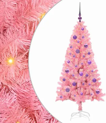 Obrázok produktu pre vidaXL Vianočný stromček so 150 LED diódami so stojanom Ružový 150 cm PVC