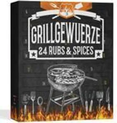 Zdjęcie produktu dla BOXILAND® BIO BBQ Kalendarz adwentowy 2025 – 24 Przyprawy premium dla miłośników grillowania, idealny prezent świąteczny dla fanów barbecue.