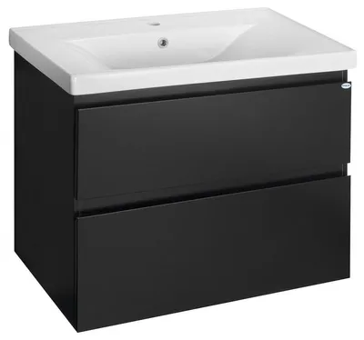 Produktbild von Aqualine ALTAIR Unterschrank 77,5x60x45cm, schwarz matt