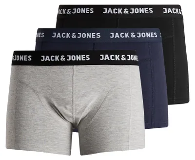 Obrázok produktu pre JACK & JONES 3-pack boxerky, trenírky, súprava elastickej základnej spodnej bielizne, nohavice veľkosť: S