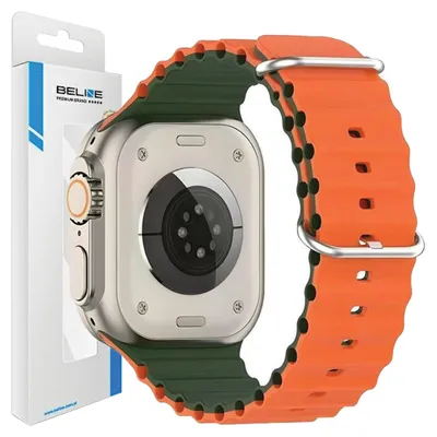 Produktbild von Beline Apple Watch Armband Silikon Wellen 38/40/41Mm Grün-Orange /Grün-Orange Box