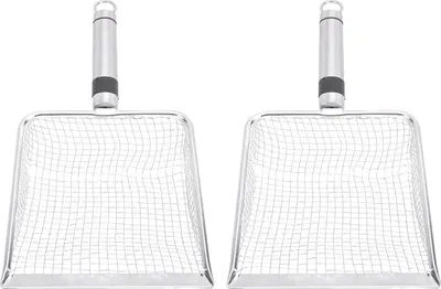 Produktbild von 2pcs Katzenstreu Schaufel Edelstahl -Maschenschaufel stabiler Reiniger mit ergonomischem Griff für Kasten