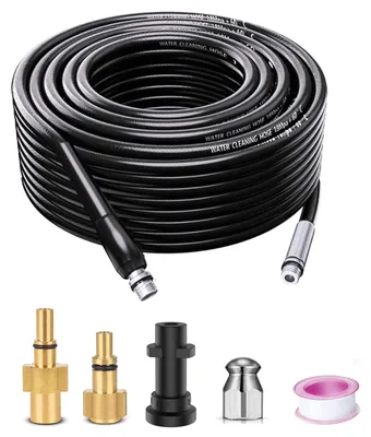 Image de Kit de nettoyage de canalisations de 15 mètres, compatible avec les nettoyeurs haute pression