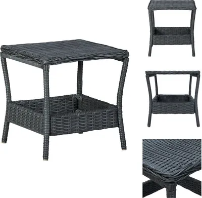 Produktbild von vidaXL Gartentisch Dunkelgrau 45x45x46,5 cm Poly Rattan - Gartentische