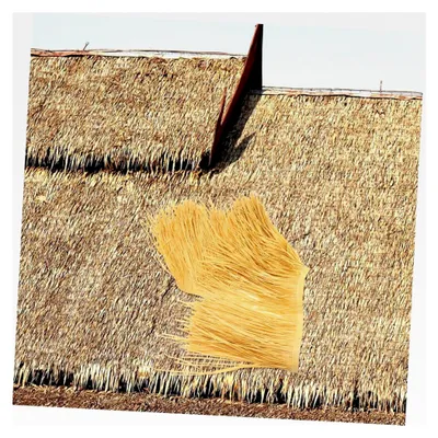 Produktbild von Künstliches Strohdach für Gartendekoration 1m Gelb Feuerhemmend Wetterbeständig Pflegefrei für Pavillons und Gartenlauben