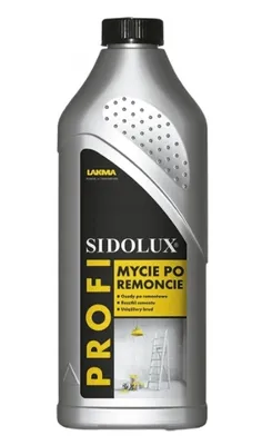 A bottle of Sidolux cleaning product for post-renovation use.
