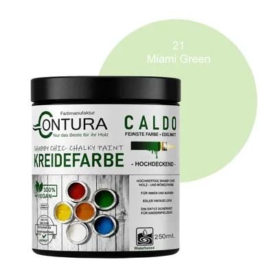 Produktbild von Contura BeGreen 250ml. Kreidefarbe Shabby Chic Möbellack - 21 Miami Green