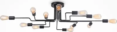 Produktbild von Maytoni Gilbert Deckenleuchte T532CL-12B 12xE27, Schwarz, aus Metall, exkl. Leuchtmittel