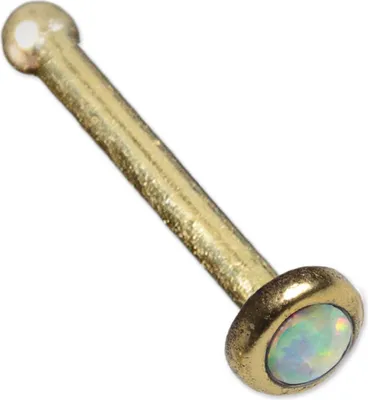 Produktbild von viva-adorno 0,8mm Nasen Stecker Nasenpiercing Messing Vintage Antik Style Schmuckstein verschiedene Desgins Z493.D6 Opal weiß