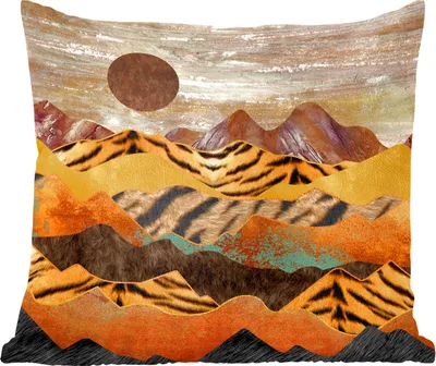 Produktbild von MuchoWow® Zierkissen Sofakissen Wohnzimmer Dekokissen 45x45 cm Tigerdruck - Gold - Marmor - Schlafpolster - Polster für das Sofa