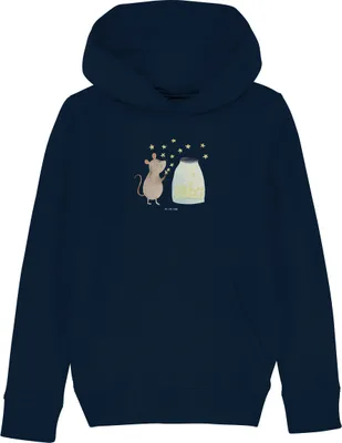 Produktbild von Mr. & Mrs. Panda Kinderpulli Maus Sterne 9-11 Jahre (134/146) - French Navy - Geschenk, Hoodie, Träume, Taufe, Schwangerschaft, Kapuzenpulli, Geburt, Sweater, Pullover