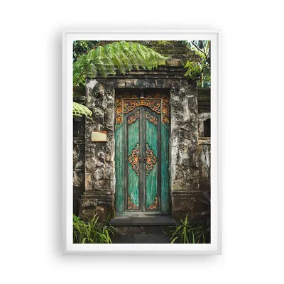 Produktbild von Gerahmtes Poster - Weißer Rahmen - Tor Tür Grün - 70x100 cm - Wand Bild - Wanddeko - Wandbilder - Kunstposter - Wandposter - Bilderrahmen - Bilder - Kunstdruck - Wanddekoration - P2WPA70x100-5078