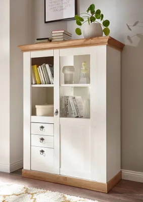 Immagine prodotto di Credenza di campagna 102 cm in pino bianco / rovere wotan