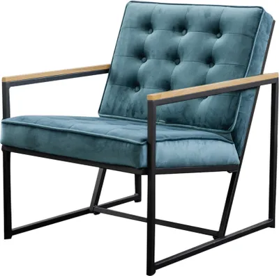 Produktbild von KAWOLA Sessel ARLY Polstersessel Bezug Velvet petrol