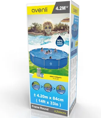 Produktbild von Avenli® Frame Pool Set 420 x 84 cm, Aufstellpool rund, mit Pumpe, blau