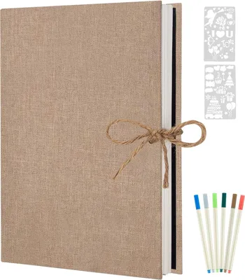 Produktbild von Selbstklebendes Fotoalbum für kreative Gestaltung - 60 weiße Seiten - Fotobuch für Erinnerungen und Scrapbooking