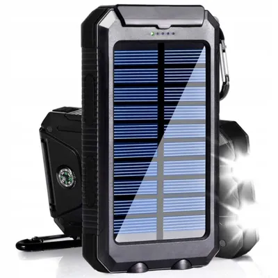 Obrázek produktu pro Solární Powerbank 20000Mah Mit Led-Licht 2Xusb Powerful Solární Panel 2024