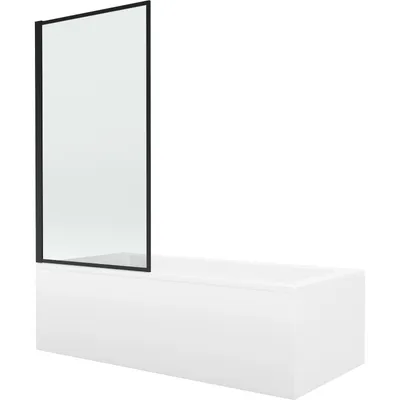 Obrázok produktu pre Mexen Cubik obdĺžniková vaňa 170 x 70 cm s obkladom a 1-krídlovou sprchovou zástenou 80 cm, čierny vzor - 550317070X9308007070