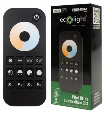 Immagine prodotto di Pannello touch screen RT2 RF per controller di strisce LED CCT, colore nero