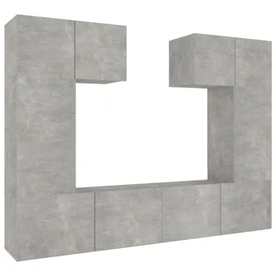 Produktbild von vidaXL 6-tlg. TV-Schrank-Set Betongrau Holzwerkstoff