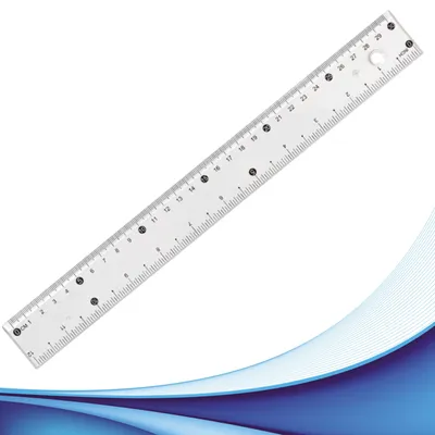 Image de Transparente, multifonctionnelle, 30 cm, avec une double échelle en centimètres et en pouces