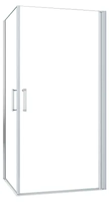 Produktbild von AICA Doppeltür Eckeinstieg 80x70x185cm ,5mm ESG-glas ,Komplett Elektrophorese-Weiß & Griff,eckdusche Pendeltür