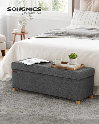 Produktbild von SONGMICS Sitzhocker, 112L, klappbare Sitztruhe, Aufbewahrungsbox, Dunkelgrau