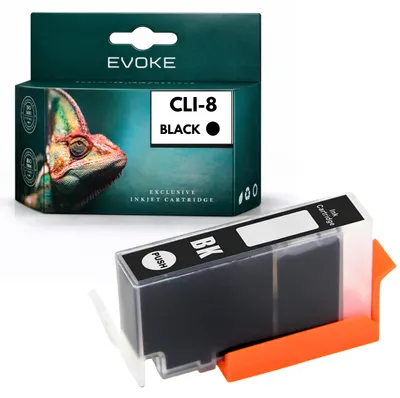 Image de Cartouche d'encre Evoke, compatible avec l'imprimante Canon CLI8 0620B noire, capacité de 14 ml, compatible avec les modèles PIXMA IP3300, IP3500, IP4200, IP4200X et IP4303, Image générée par une IA