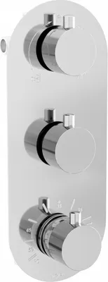 Produktbild von Mexen Kai Thermostat-Wannen-/Duschbatterie mit 3 Ausgängen, Chrom - 77603-00