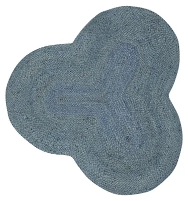 Produktbild von Juteteppich Alia Sonderform Hellblau 60x60 cm handgewebt aus Jute | Moderner Naturteppich Uni im Boho - Style Teppich Oval für Wohnzimmer, Schlafzimmer und Küche