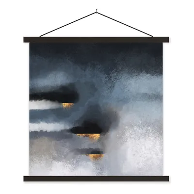Produktbild von MuchoWow® Textilposter Wolken - Gold - Abstrakt 60x60 cm mit schwarzem Rahmen - Posteraufhänger