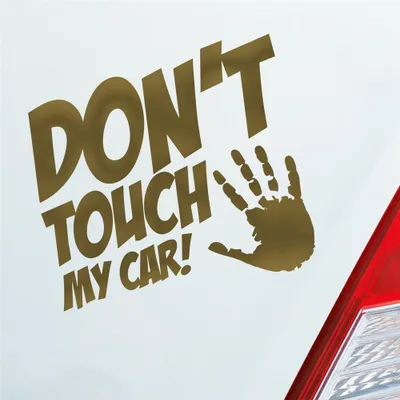Produktbild von Auto Aufkleber Dont touch my car JDM 10x10 cm Gold Sticker Heckscheibenaufkleber