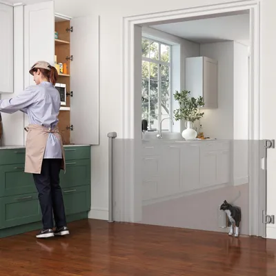Produktbild von Treppenschutzgitter Ausziehbar 0-150 cm,Türschutzgitter für Babys und Haustiere, Kinder Treppenschutzgitter Geeignet für Treppen, Türen, Balkone