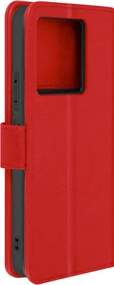 Zdjęcie produktu dla Etui ze sztucznej skóry z funkcją podstawki dla Xiaomi 13T / 13T Pro - czerwone