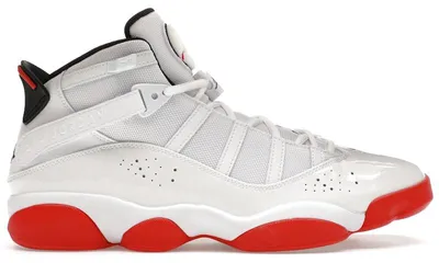 Image de Jordan 6 Rings, couleur blanche, rouge université et noire - pointure européenne 45,5