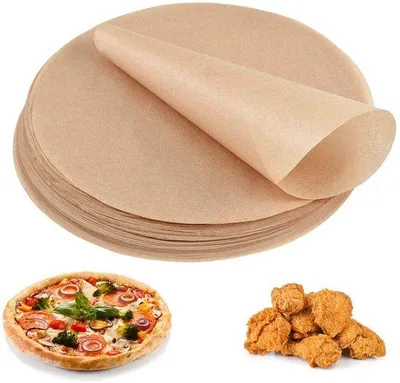 Image de Papier sulfurisé rond, Ø 30 cm, résistant à la chaleur, marron, pour friteuse à air chaud, barbecue, cuisson au four
