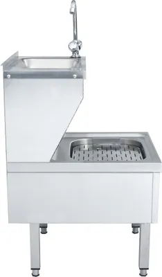 Zdjęcie produktu dla vidaXL Gastro umywalka z baterią Wolnostojąca stal nierdzewna