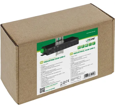 Obrázok produktu pre InLine 35396E, 2 x USB 3.2 Gen 1 (3.1 Gen 1) Type-B, USB 3.2 Gen 1 (3.1 Gen 1) Type-C, 5000 Mbit/s, Čierna, Hliník, 1 m