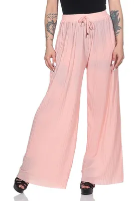 Produktbild von Damen Sommer Chiffon Hose Sommer Strandhose Lässig Rosa S/M