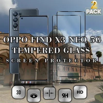 Produktbild von 2-Pack Oppo Find X3 Neo 5G - Gehärtetes Glas 9H - Hochwertiger 3D-Displayschutz