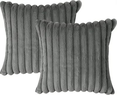 Produktbild von MODFU Kissenbezüge Kissenbezug 2 Stück Kissenhülle Dekokissen Sofakissen Couchkissen, Waschbar Sofakissen Couchkissen Bezug 30x50 cm, Grau