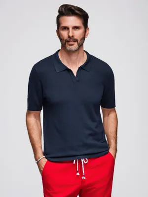 Obrázok produktu pre Ombre Clothing Pánske tričko s golierom Leveni navy L