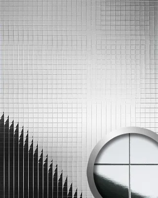 Productafbeelding van WallFace 27379 M-STYLE Wandbekleding spiegel zilver zelfklevend | 0,96 m2