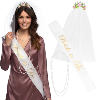 Produktbild von Party-Set Bride to be Schleier Schärpe Junggesellinabschied Last night out