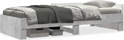 Immagine prodotto di vidaXL Struttura letto grigio cemento 75x190 cm Materiale a base di legno